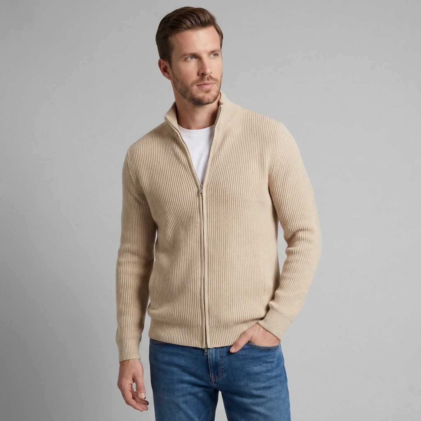 Franklin Ribbed Zip Up Cardigan_1