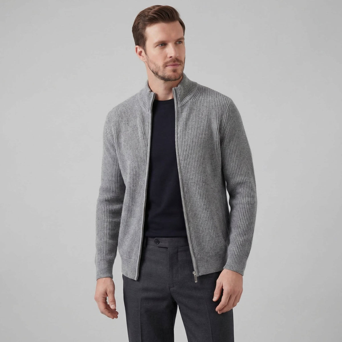 Franklin Ribbed Zip Up Cardigan_11