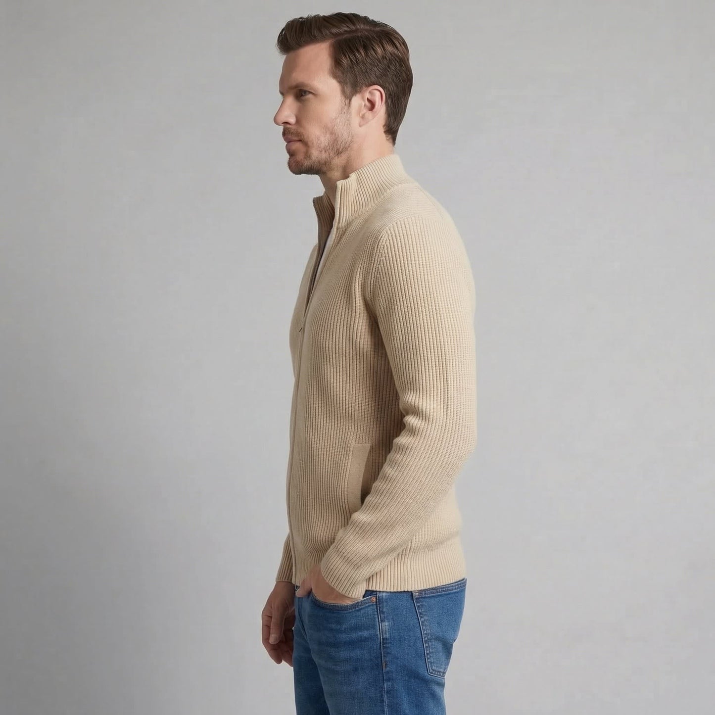 Franklin Ribbed Zip Up Cardigan_2