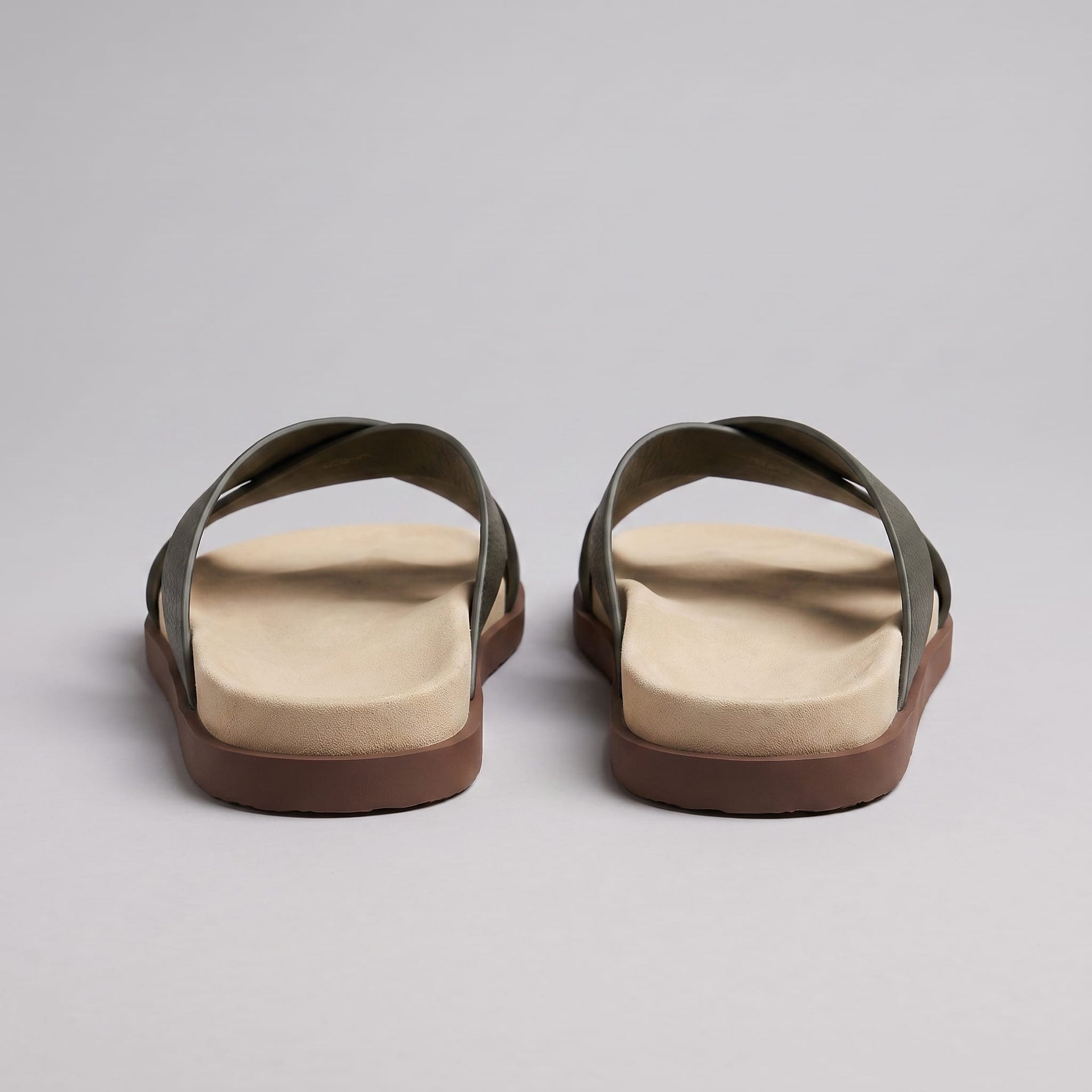 Stanton Leather Cross Strap Slides