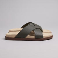 Stanton Leather Cross Strap Slides