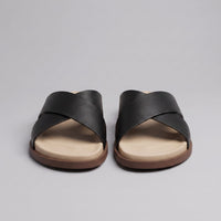 Stanton Leather Cross Strap Slides