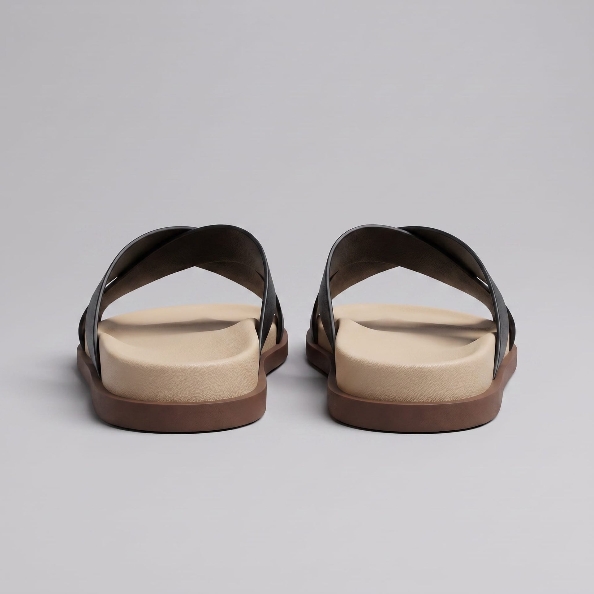 Stanton Leather Cross Strap Slides