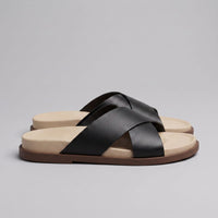 Stanton Leather Cross Strap Slides