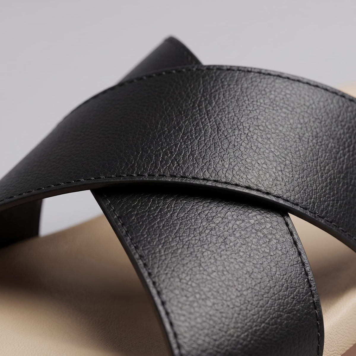 Stanton Leather Cross Strap Slides