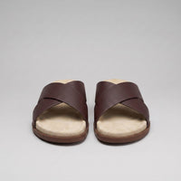 Stanton Leather Cross Strap Slides