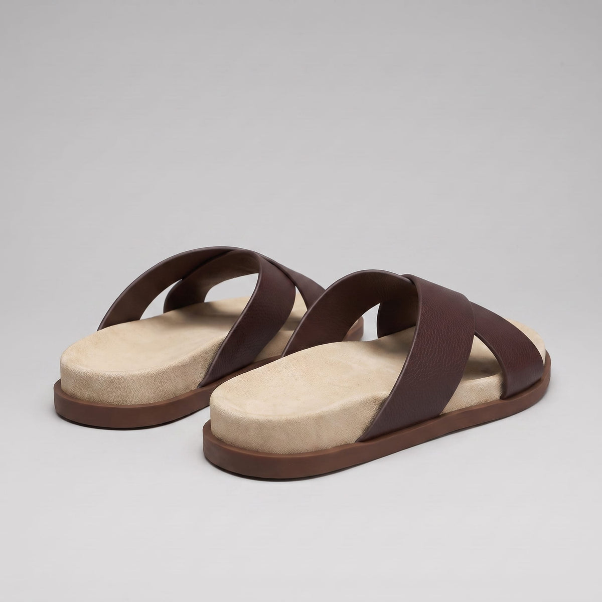 Stanton Leather Cross Strap Slides