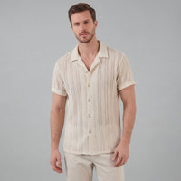 Jonas Open Knit Camp Collar Shirt