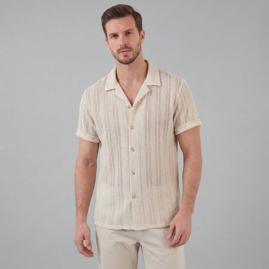 Jonas Open Knit Camp Collar Shirt_1