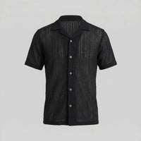 Jonas Open Knit Camp Collar Shirt