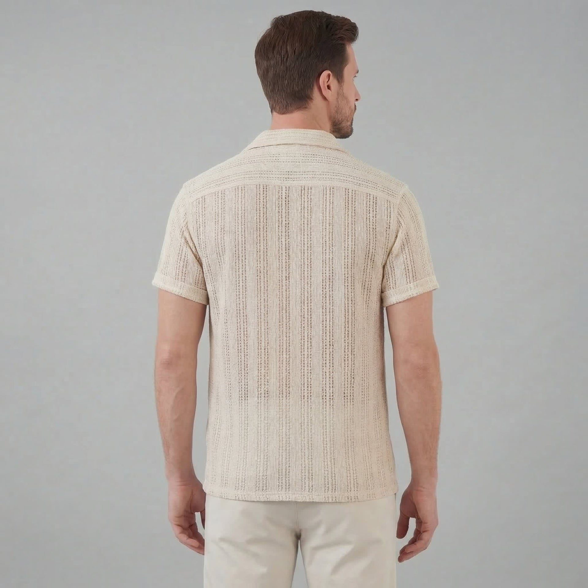 Jonas Open Knit Camp Collar Shirt