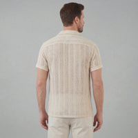 Jonas Open Knit Camp Collar Shirt