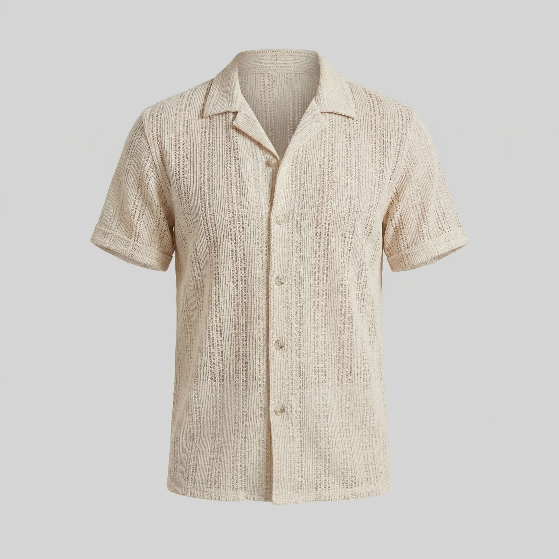Jonas Open Knit Camp Collar Shirt