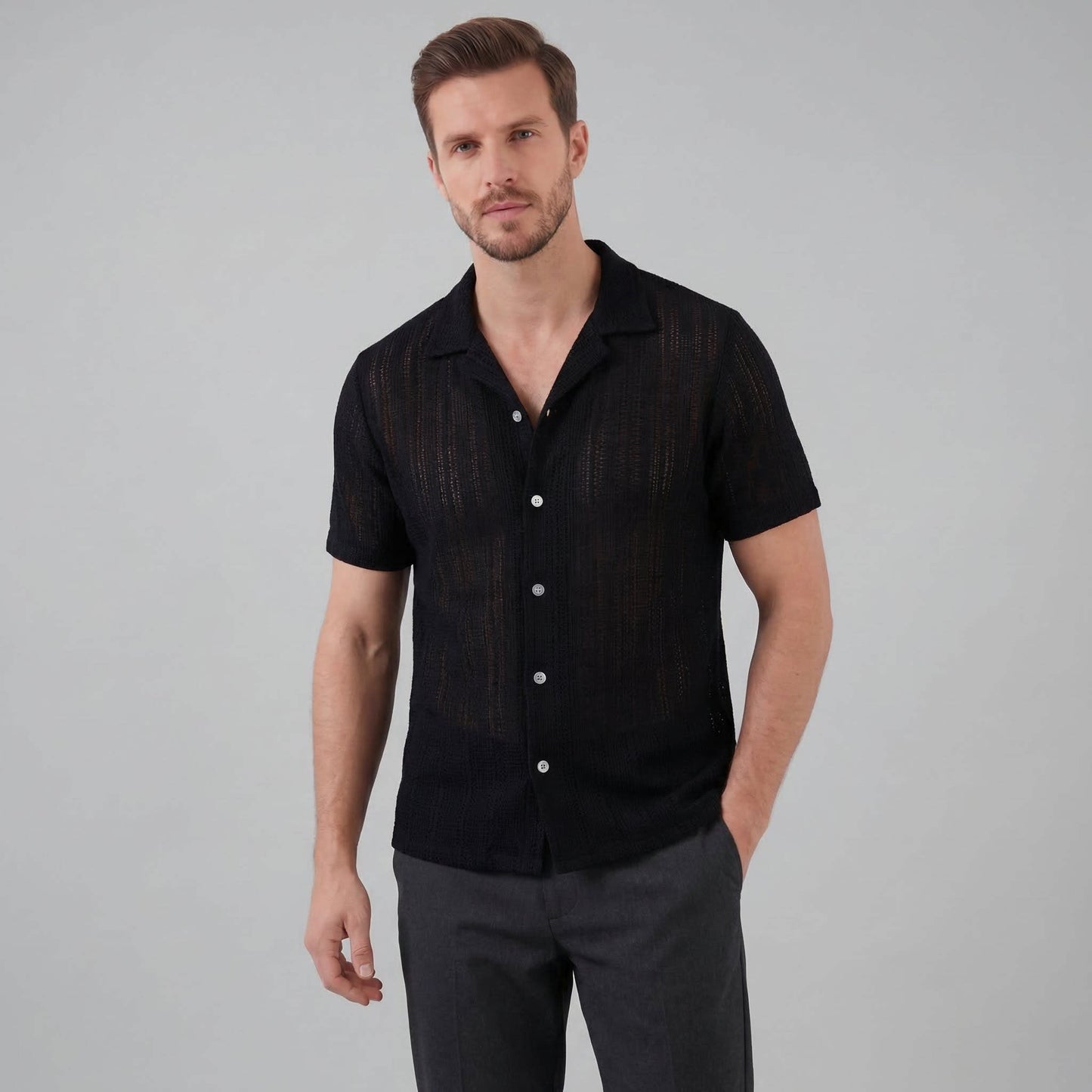 Jonas Open Knit Camp Collar Shirt_6
