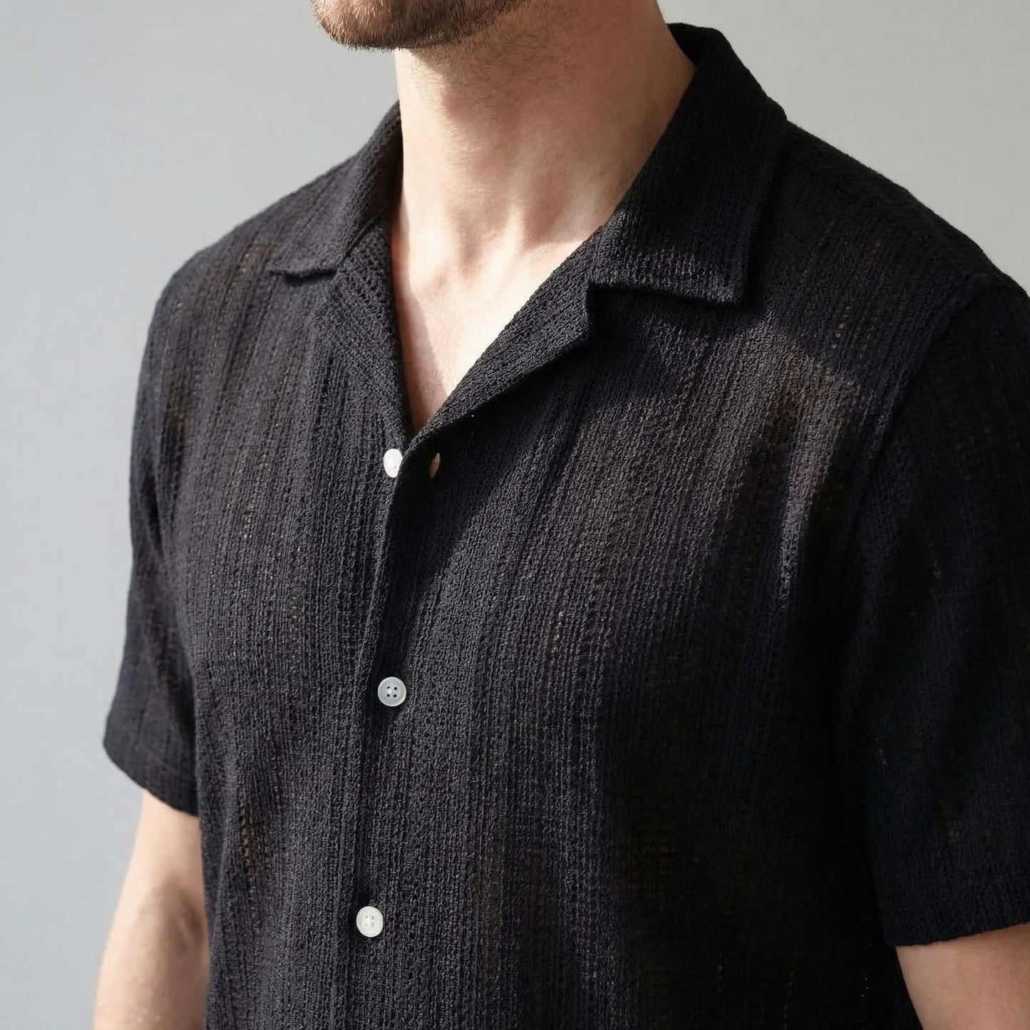 Jonas Open Knit Camp Collar Shirt_9