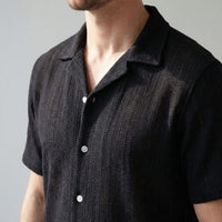 Jonas Open Knit Camp Collar Shirt