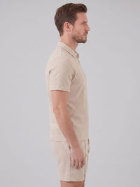 Camden Textured Zip Polo and Shorts Set