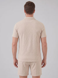 Camden Textured Zip Polo and Shorts Set