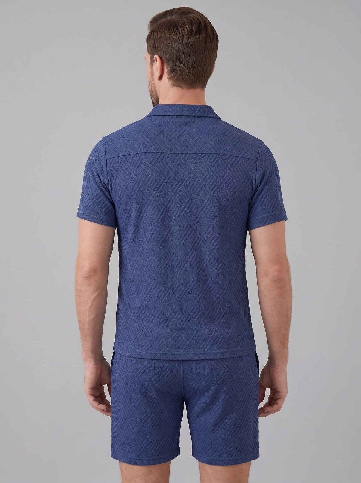 Camden Textured Zip Polo and Shorts Set