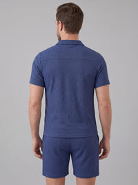 Camden Textured Zip Polo and Shorts Set