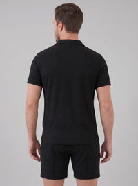 Camden Textured Zip Polo and Shorts Set