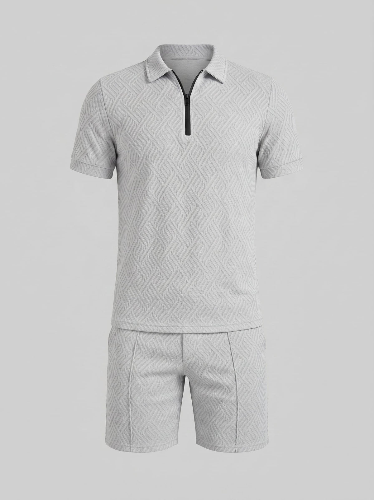Camden Textured Zip Polo and Shorts Set