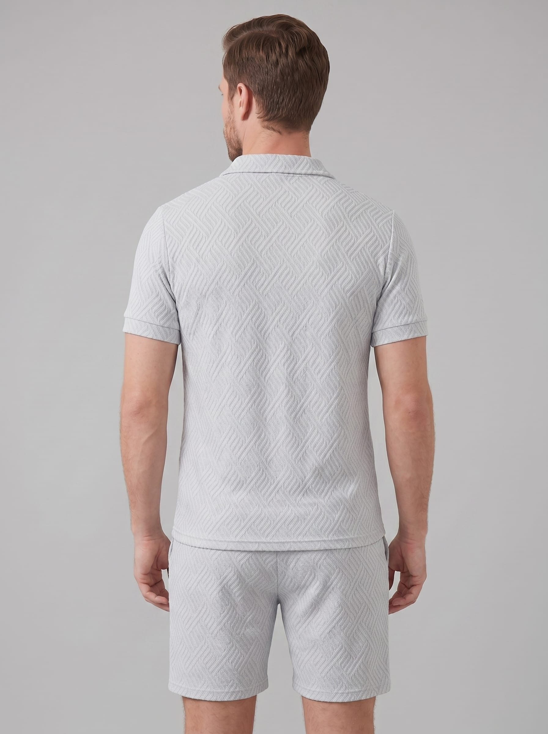 Camden Textured Zip Polo and Shorts Set