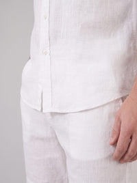 Canyon Linen Band Collar Shirt and Shorts Set