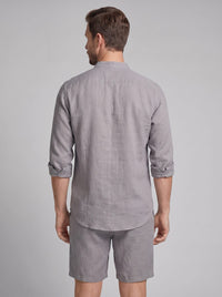 Canyon Linen Band Collar Shirt and Shorts Set