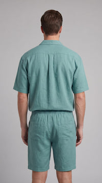Carson Linen Blend Camp Collar Shirt and Shorts Set