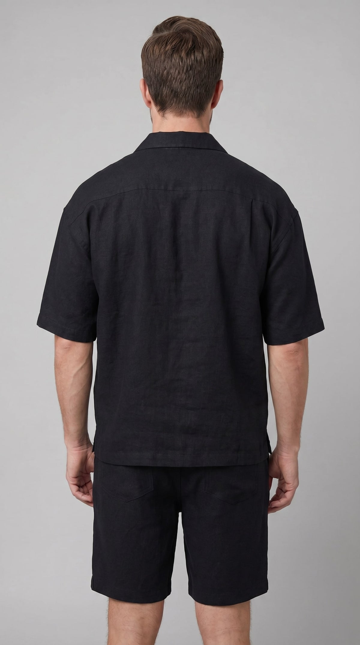 Carson Linen Blend Camp Collar Shirt and Shorts Set