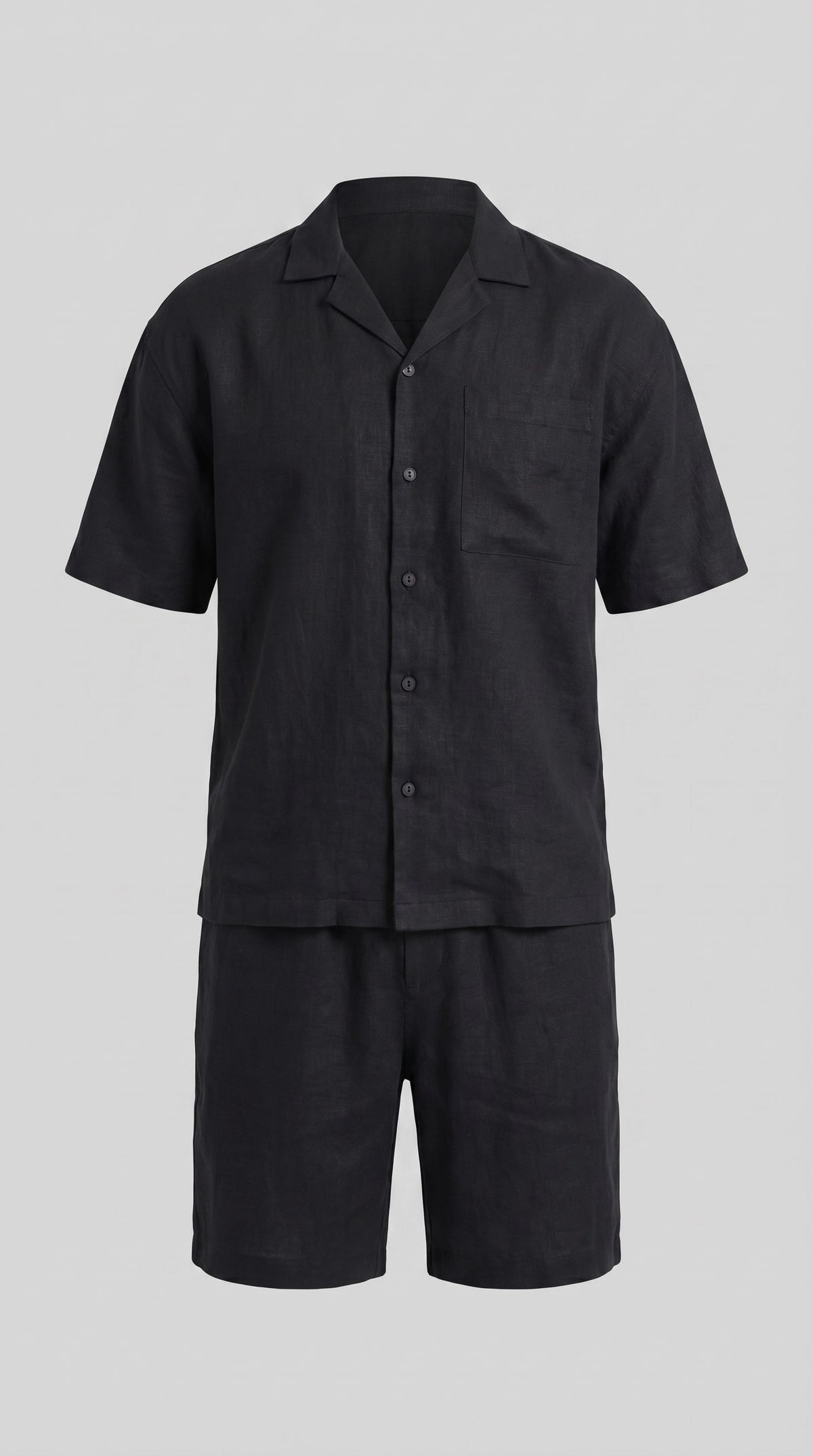 Carson Linen Blend Camp Collar Shirt and Shorts Set