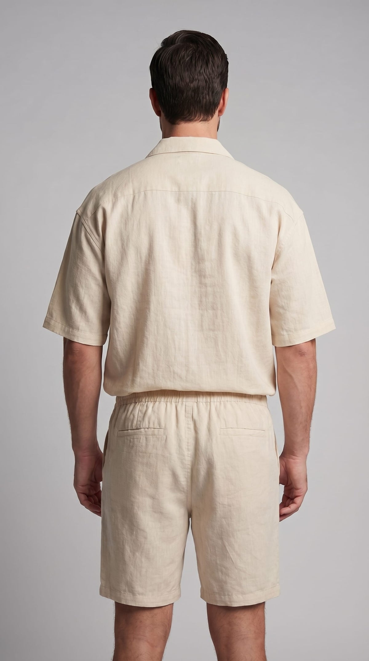 Carson Linen Blend Camp Collar Shirt and Shorts Set