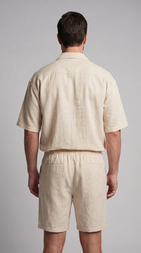 Carson Linen Blend Camp Collar Shirt and Shorts Set