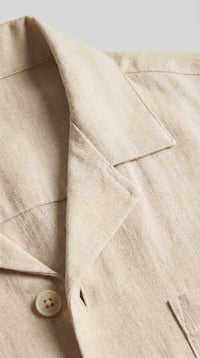 Carson Linen Blend Camp Collar Shirt and Shorts Set