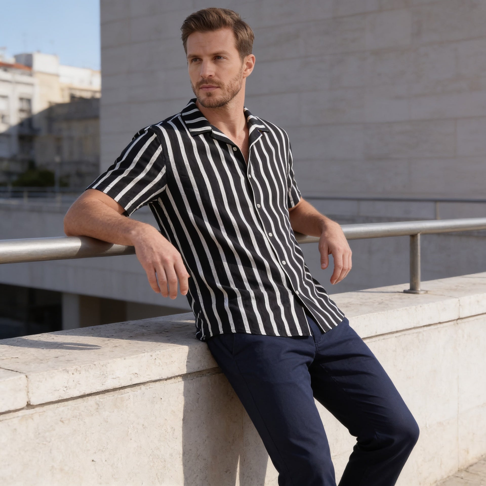 Judah Linen Blend Camp Collar Shirt