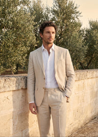 Case Linen Blend Wedding Suit
