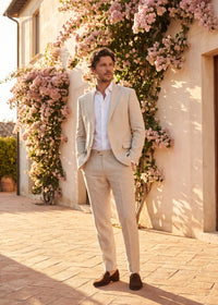 Case Linen Blend Wedding Suit