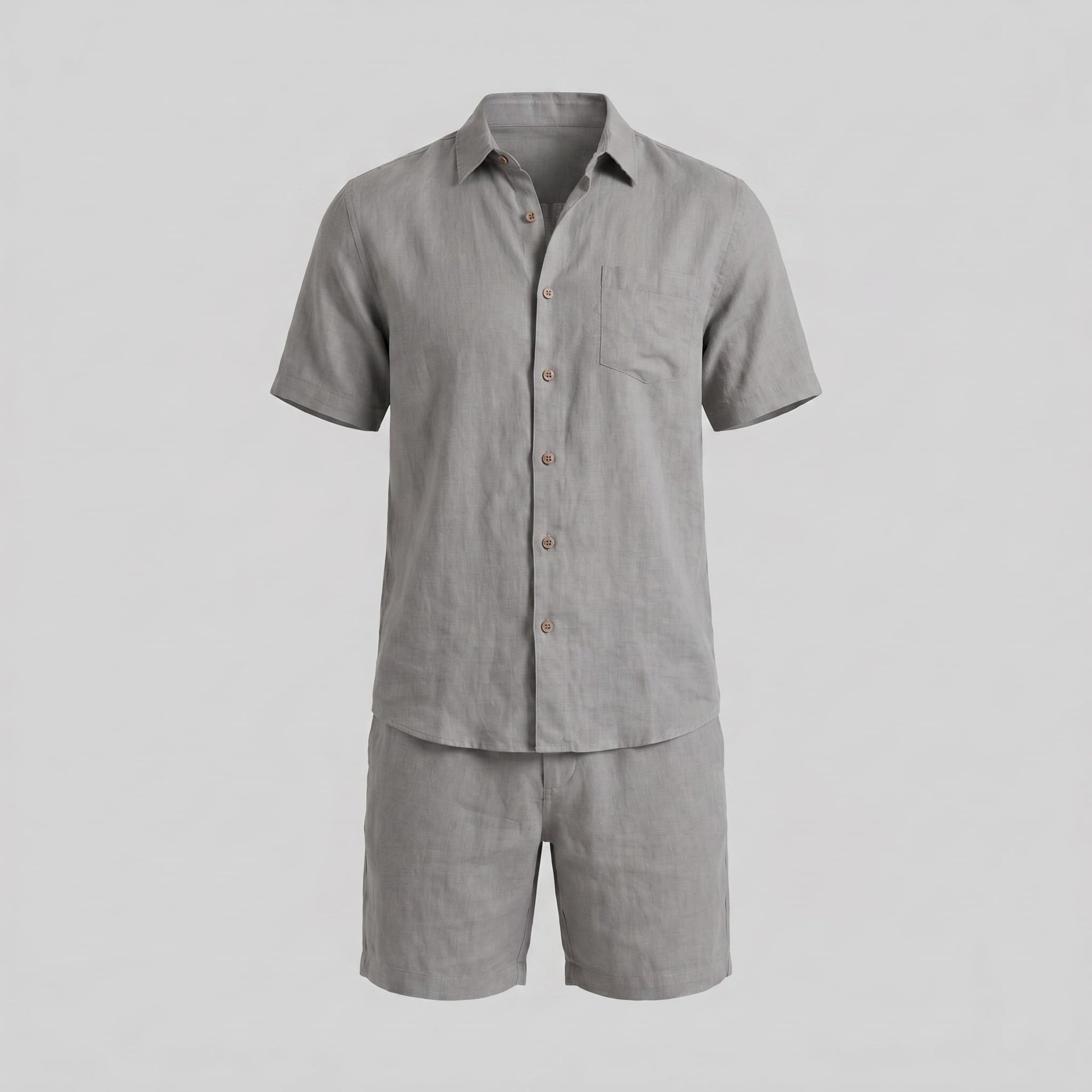 Clayton Linen Camp Collar Shirt and Shorts Set