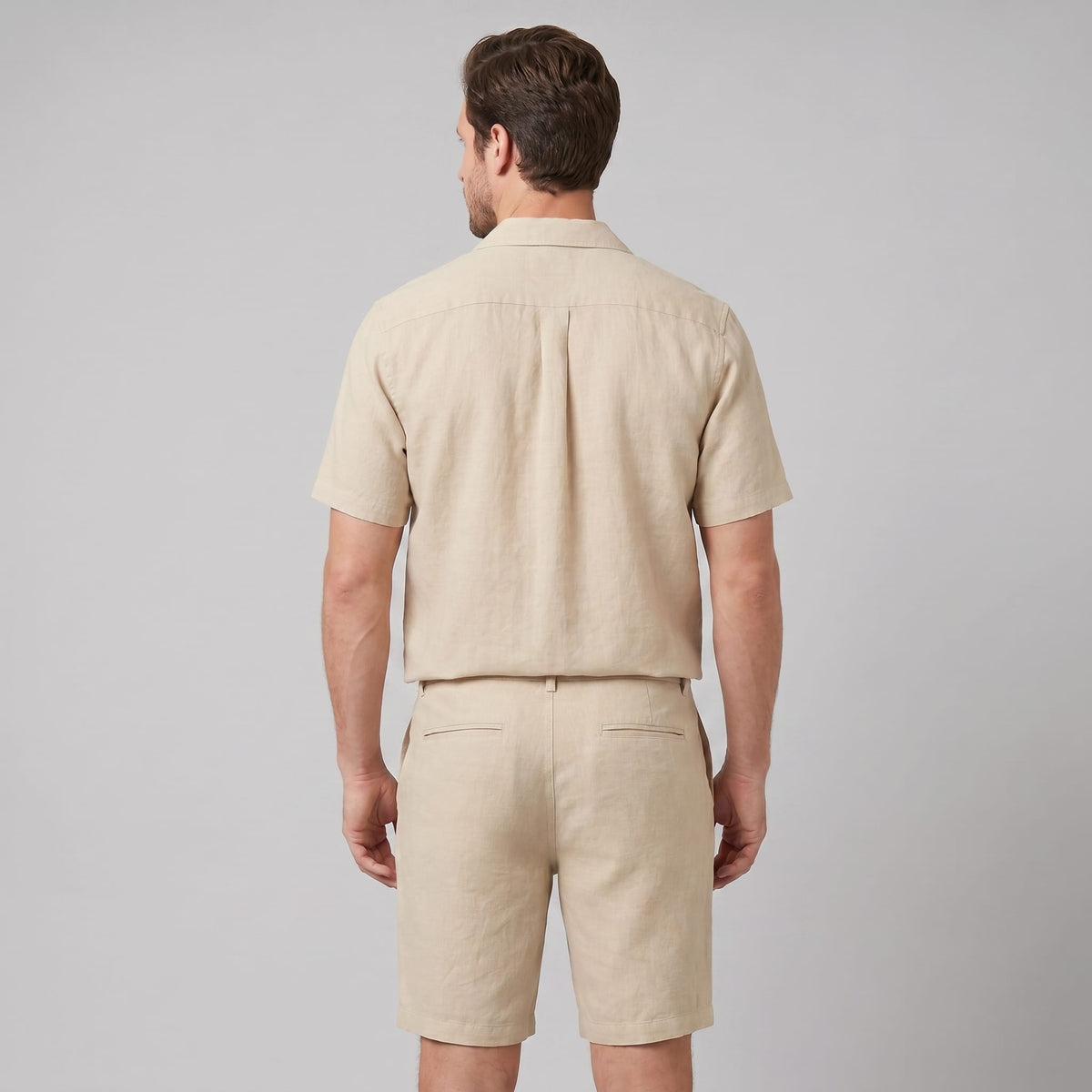 Clayton Linen Camp Collar Shirt and Shorts Set_13