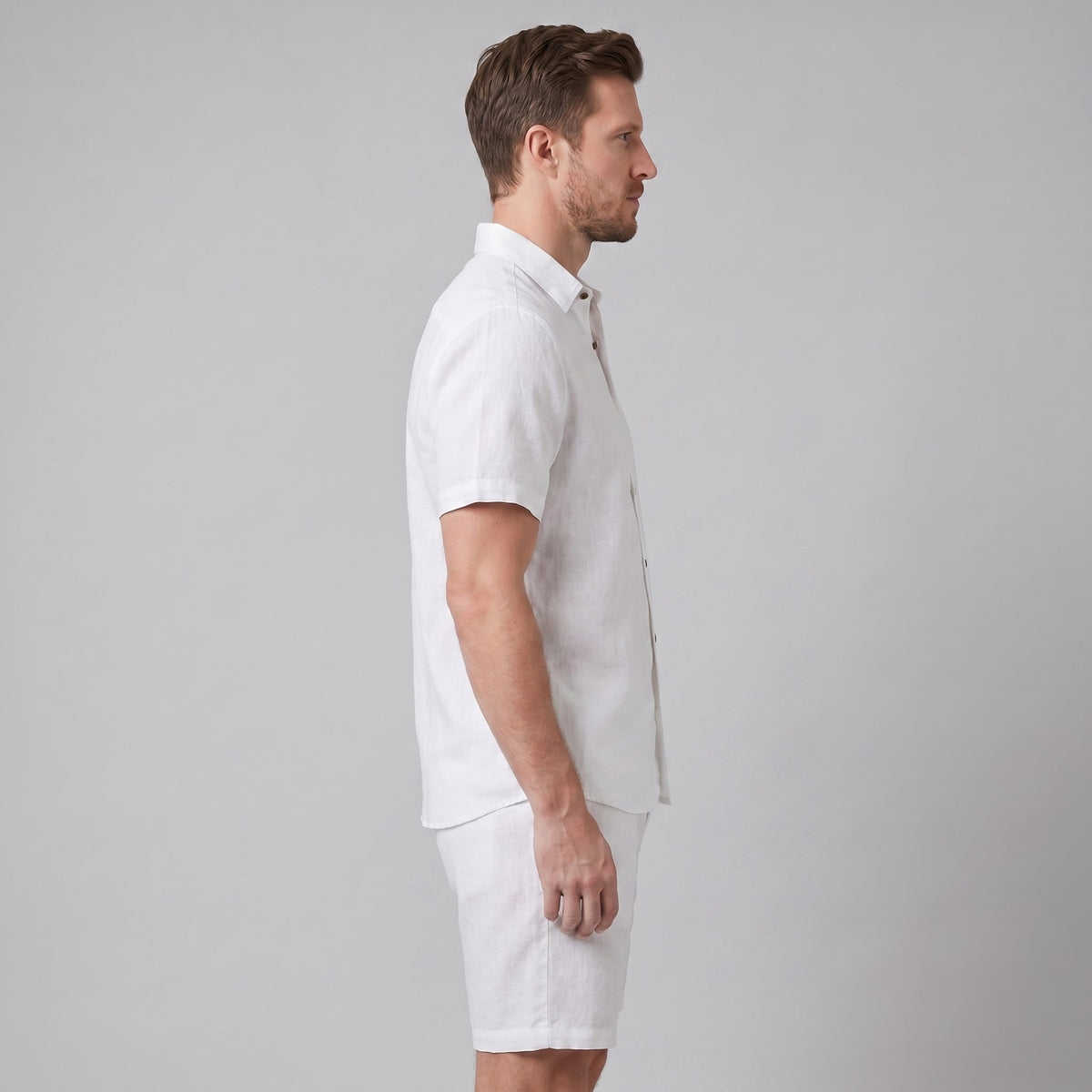 Clayton Linen Camp Collar Shirt and Shorts Set