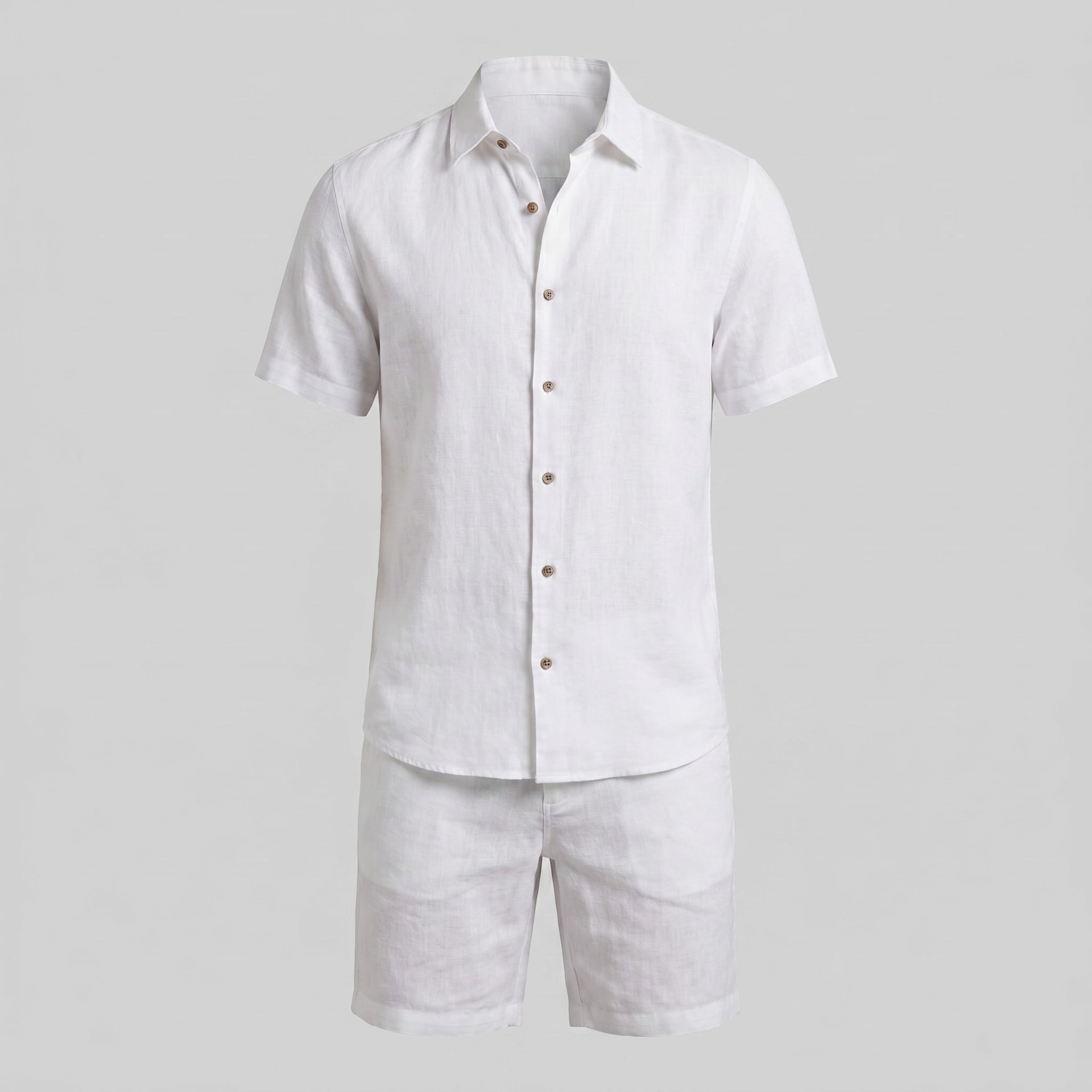 Clayton Linen Camp Collar Shirt and Shorts Set