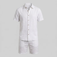 Clayton Linen Camp Collar Shirt and Shorts Set