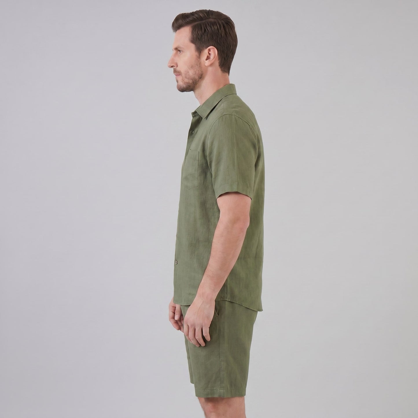 Clayton Linen Camp Collar Shirt and Shorts Set_22