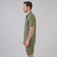 Clayton Linen Camp Collar Shirt and Shorts Set