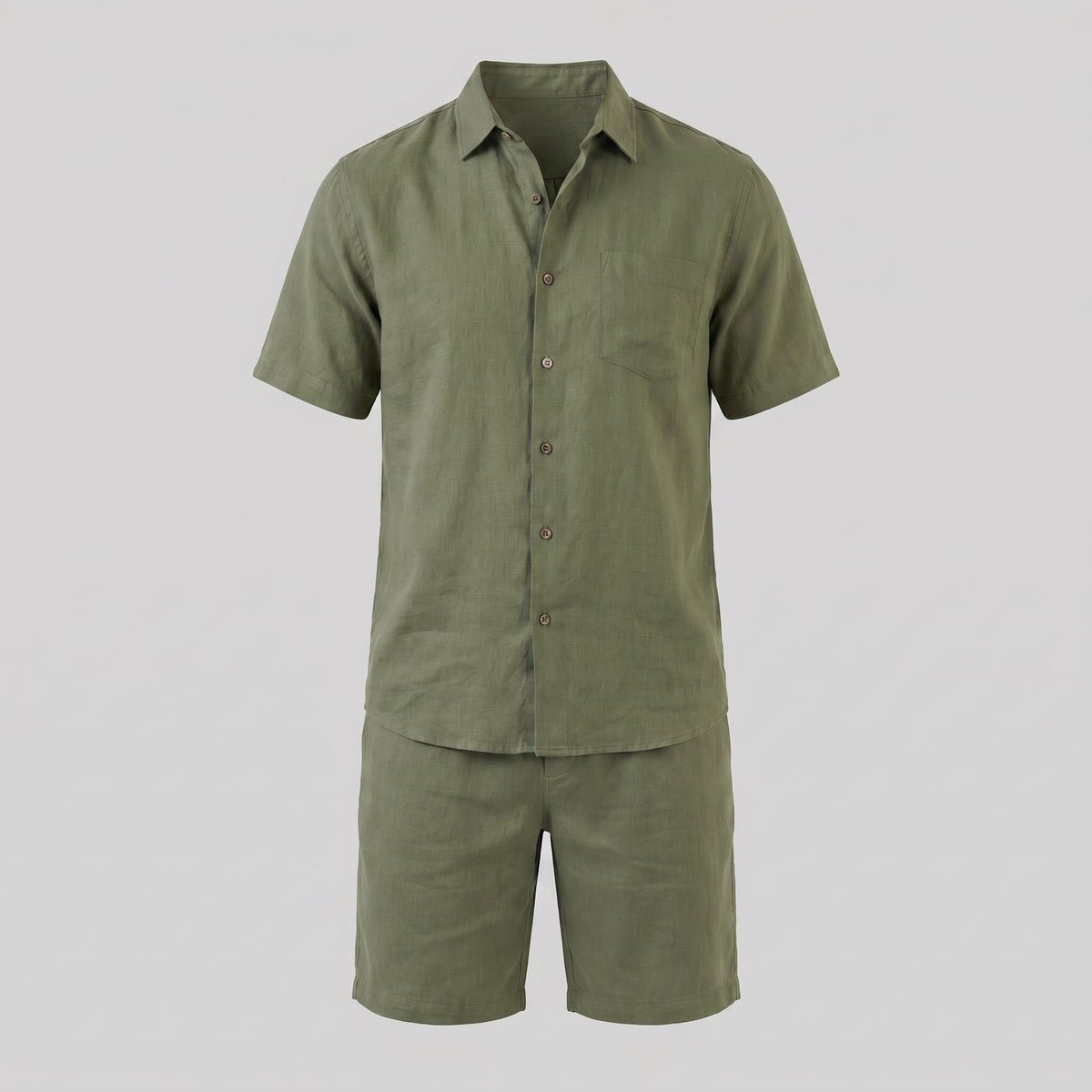 Clayton Linen Camp Collar Shirt and Shorts Set_25