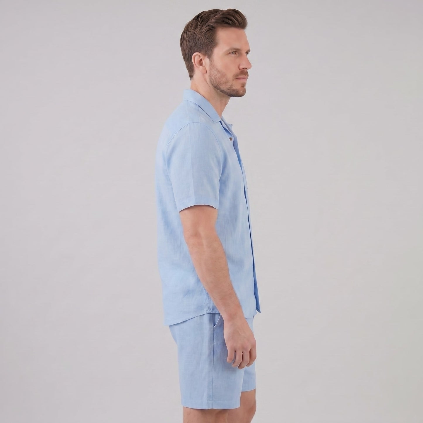 Clayton Linen Camp Collar Shirt and Shorts Set_27