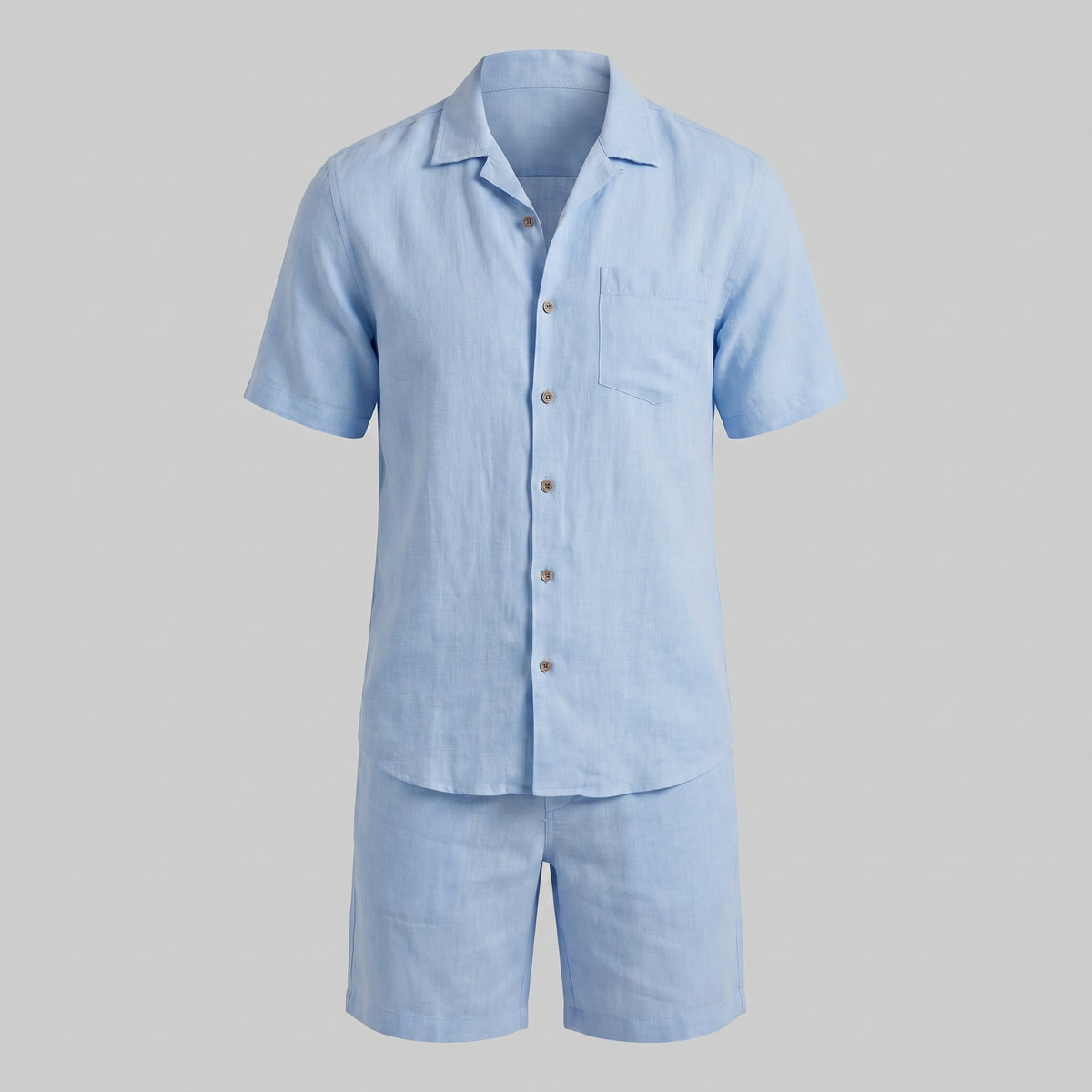 Clayton Linen Camp Collar Shirt and Shorts Set