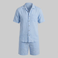 Clayton Linen Camp Collar Shirt and Shorts Set