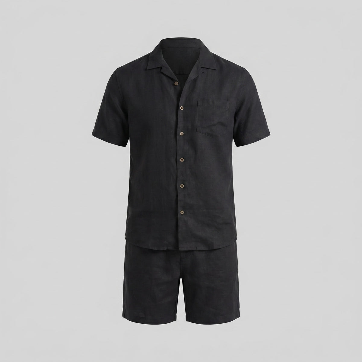 Clayton Linen Camp Collar Shirt and Shorts Set_5